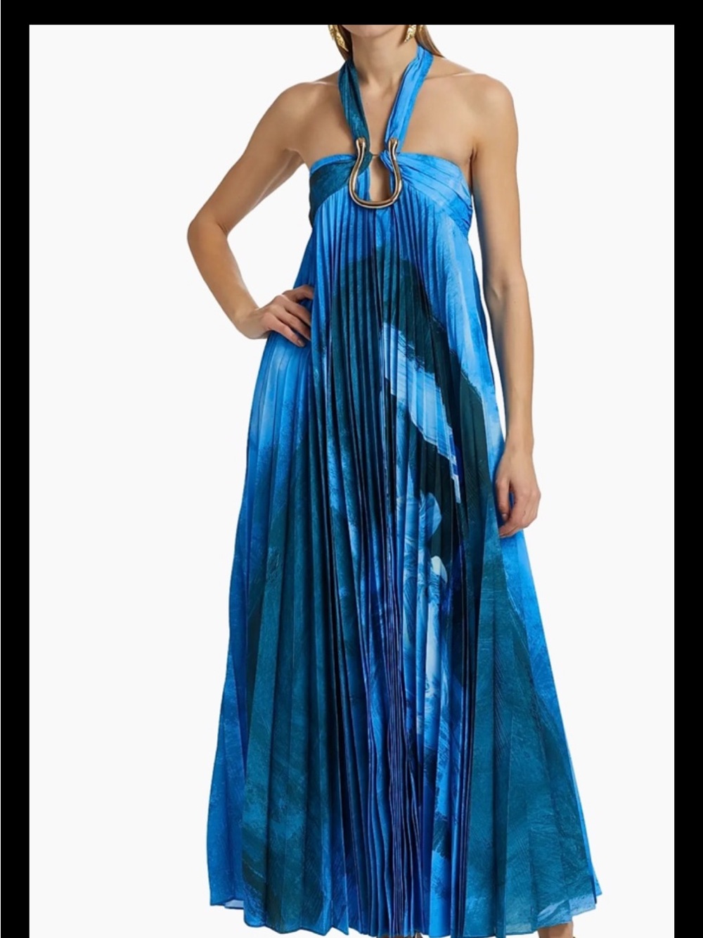 Acler Chiffon Askham Embellished Pleated Printed Maxi Dress,sz 6,New